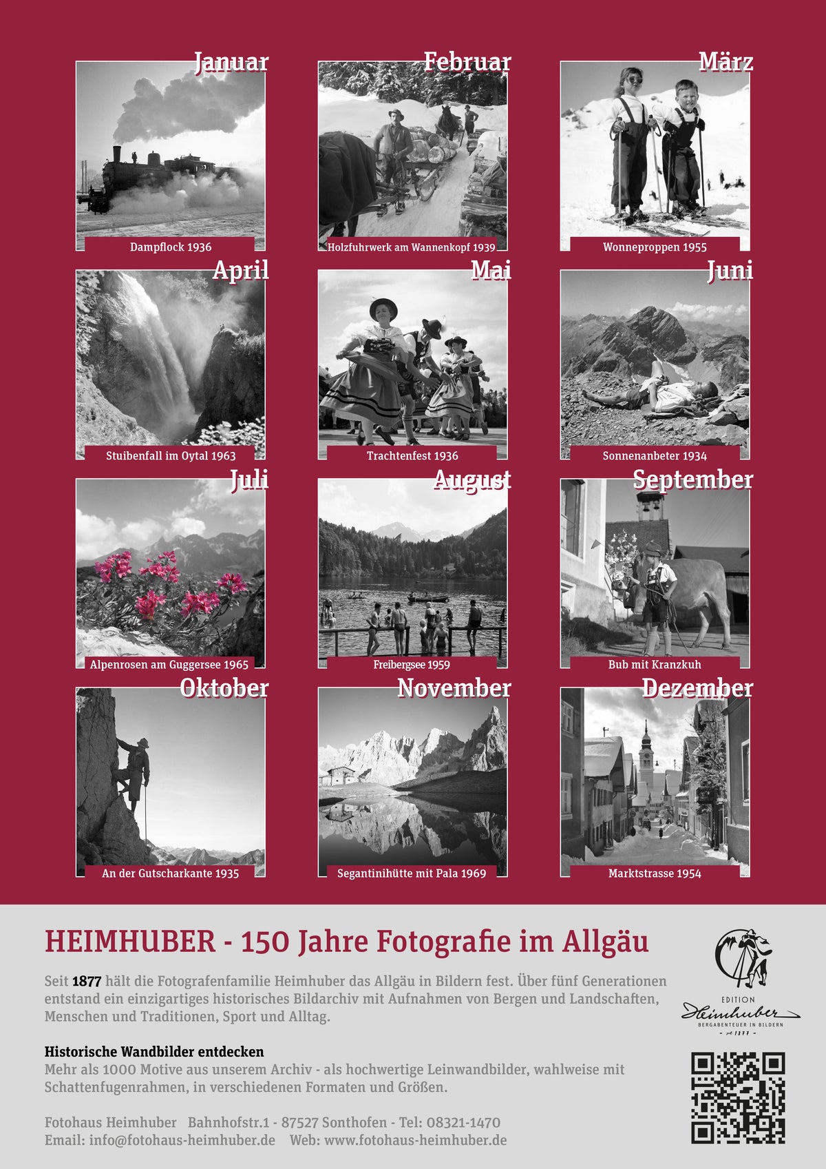 Edition Heimhuber Kalender 2027 – 150 Jahre Fotografie im Allgäu