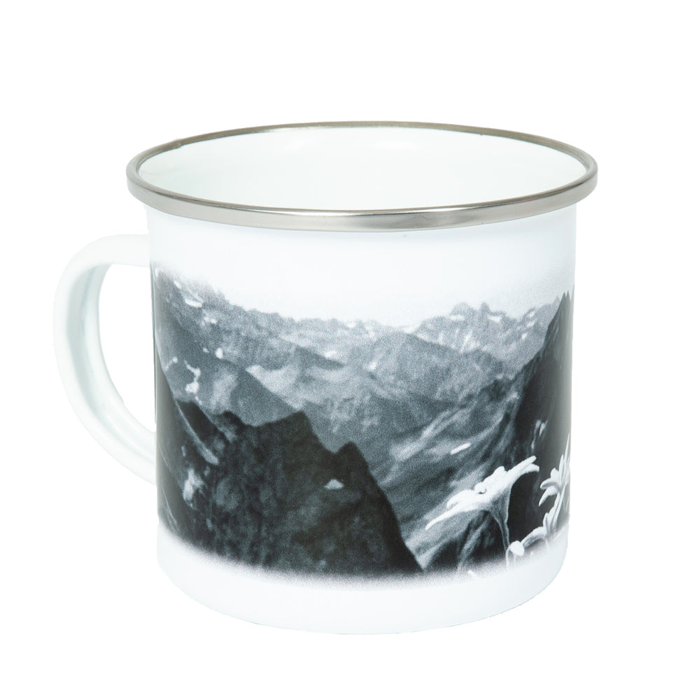 Edition Heimhuber Emaille-Tasse – Höfats mit Edelweiß