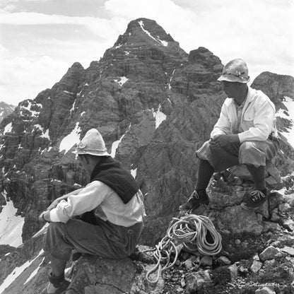 Bergsteiger vor dem Hochvogel