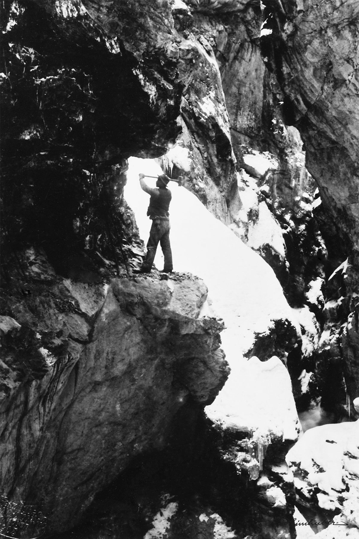 Arbeiter in der Breitachklamm