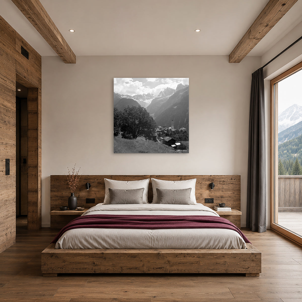 Soglio vor Bergkulisse