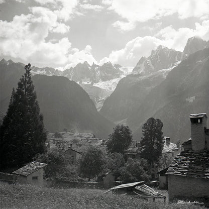 Soglio mit Blick auf die Berge