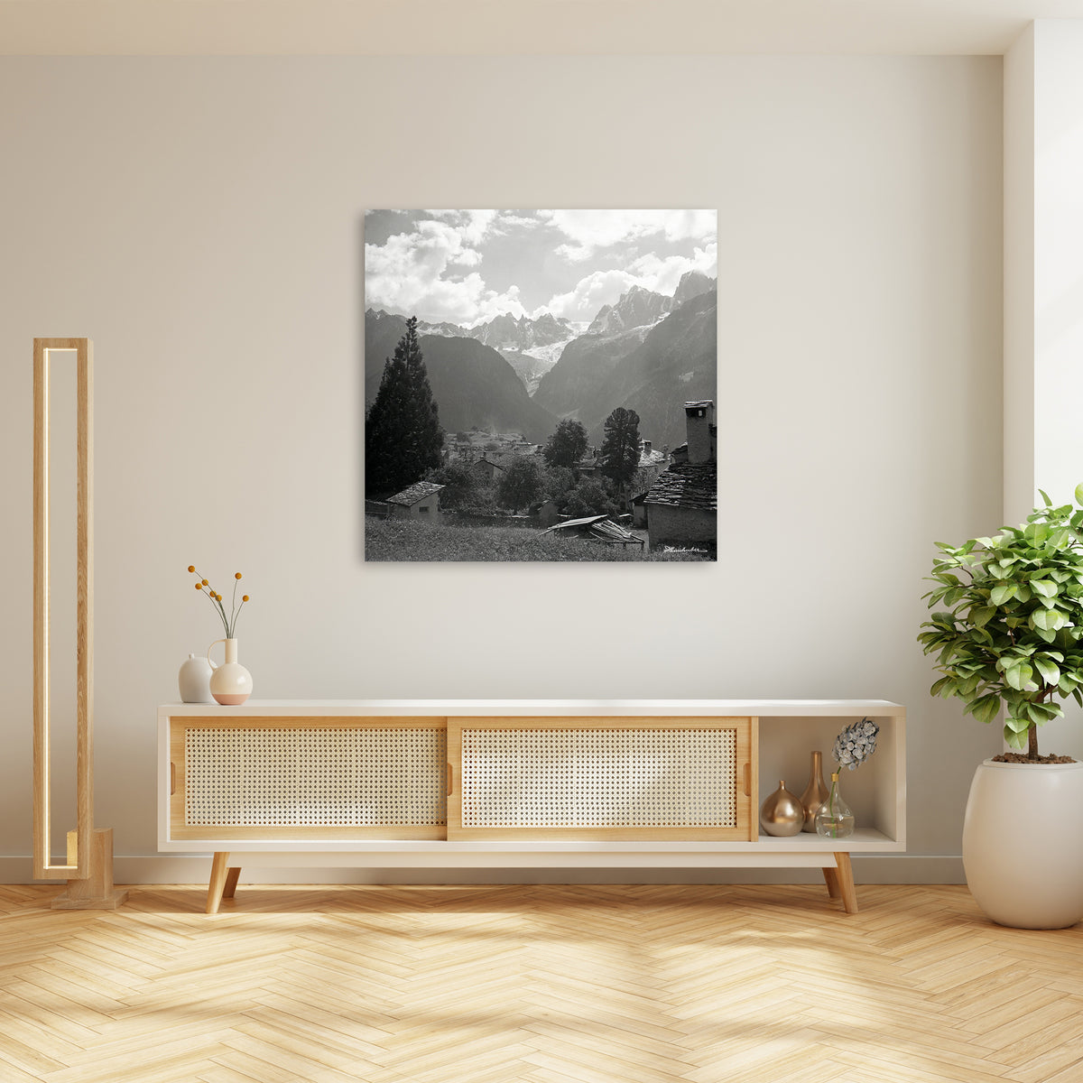 Soglio mit Blick auf die Berge