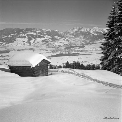 Stadel mit Blick auf Sonthofen