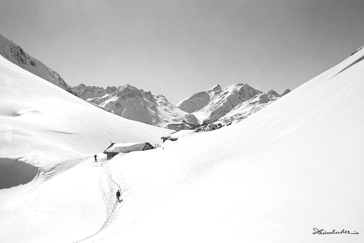 Lechleitner Alpe mit Tourengeher
