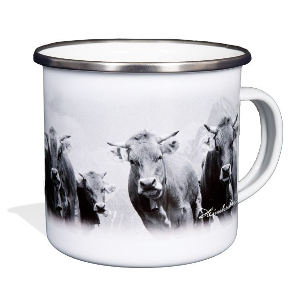 Emaille Tasse: Allgäuer Kühe